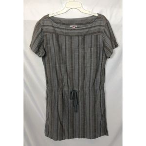 James Perse Striped T-Shirt Dress Drawstring Waist